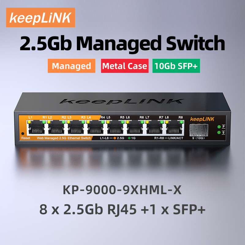 Sfp+ 10G Managed Switch 8 Port - KeepLiNK 2,5 Gb Yönetilen Anahtar, 8