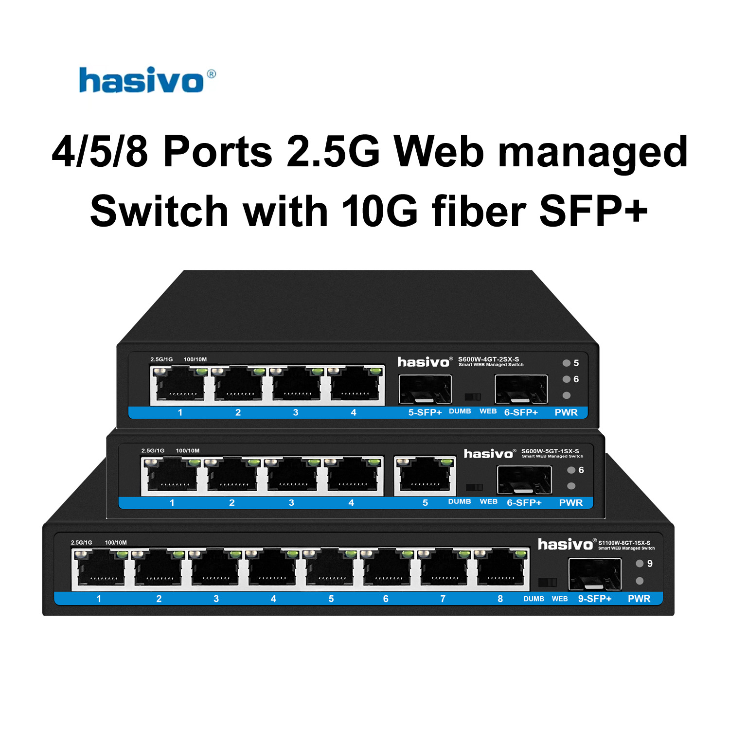 Sfp+ 10G Managed Switch 8 Port - Hasivo 2.5G Ağ Anahtarı 4/5/8 Portlu