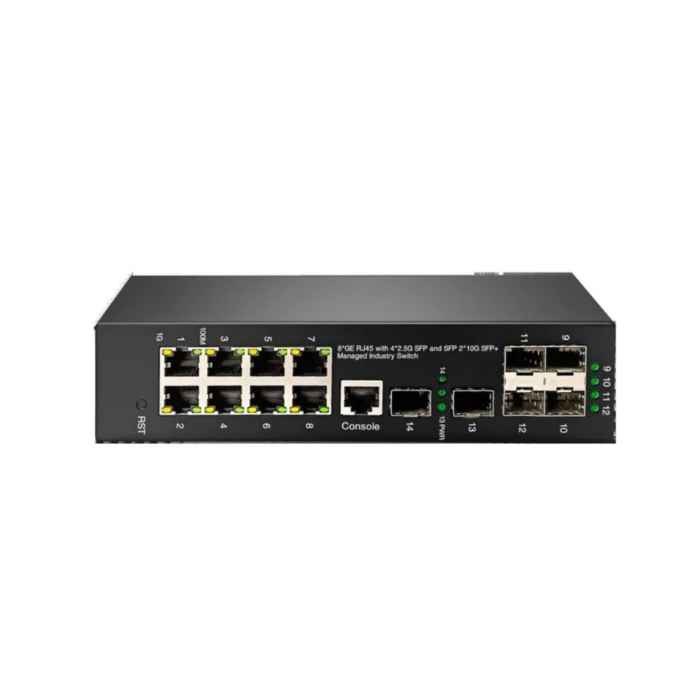 Sfp+ 10G Managed Switch 8 Port - Endüstriyel sınıf 10G yönetilebilir PoE anahtarı,