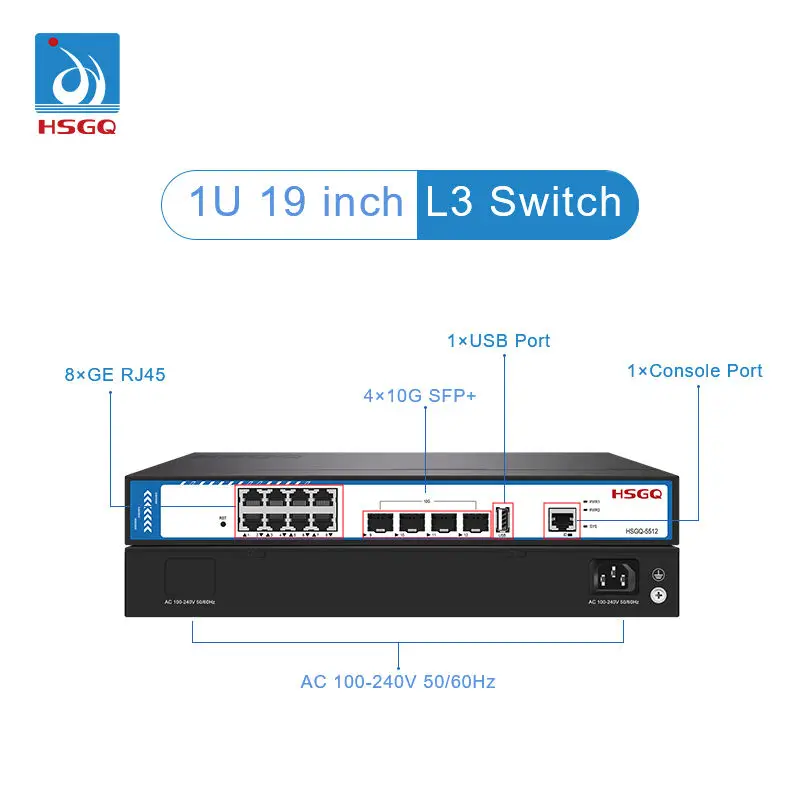 Sfp+ 10G Managed Switch 8 Port - 2026/HSGQ-5512 12 Portlu 8*GE + 4*10G