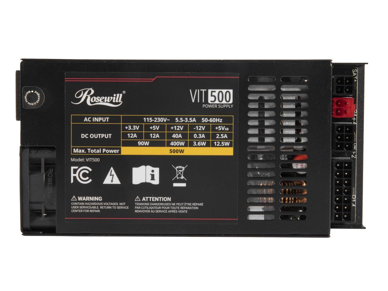 Rosewill VIT 500W, Mini ITX/Fl - Atx Power Supply 1U Flex 500W incelemesi ve fiyatı