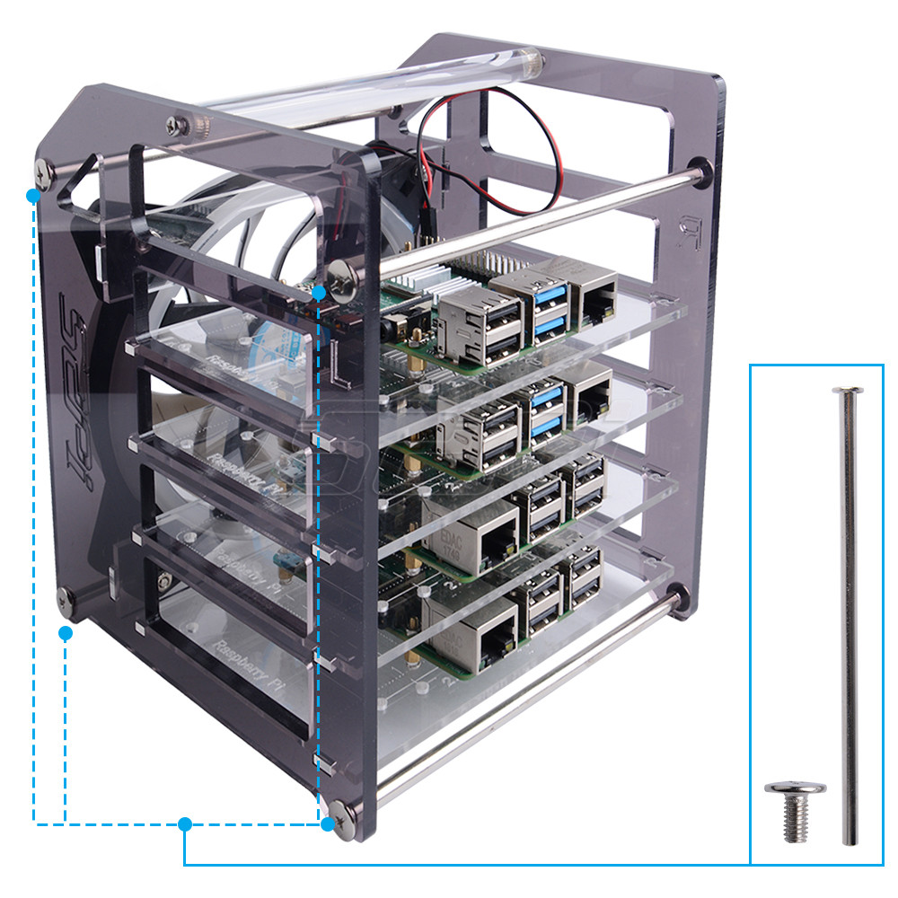 52Pi raf kule 4 katmanlı akril - Deskpi Super6C incelemesi ve fiyatı